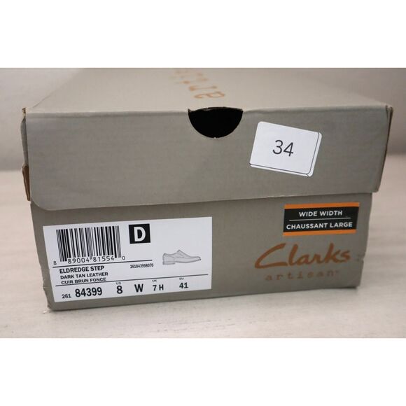 Clarks Artisan 26184339 Men's Sz 8W Dark Tan Leather Eldredge Step Loafers - Picture 12 of 12